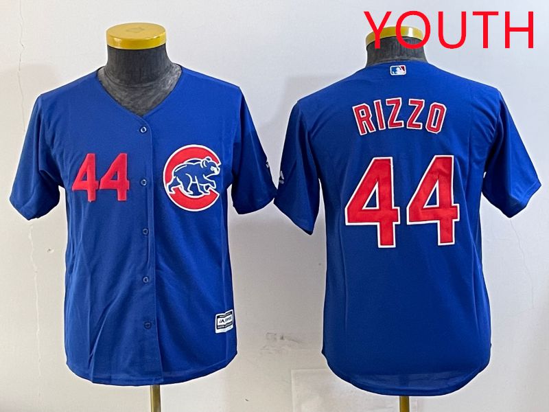 Youth Chicago Cubs #44 Rizzo Blue Game 2025 Nike MLB Jersey style 2->youth mlb jersey->Youth Jersey